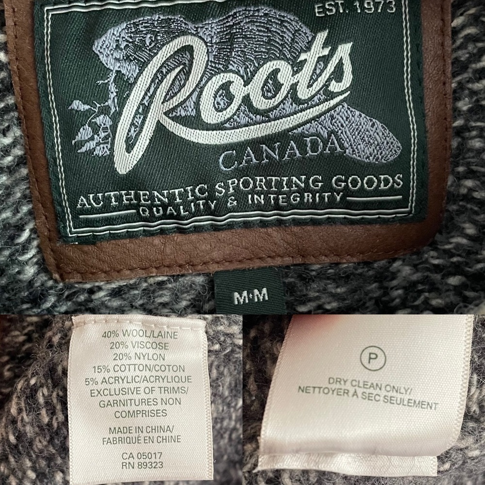 ROOTS Canada Wool Chunky Knit Cabin Sweater M - Picture 11 of 11